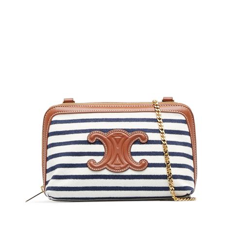 celine striped bag|celine triomphe.